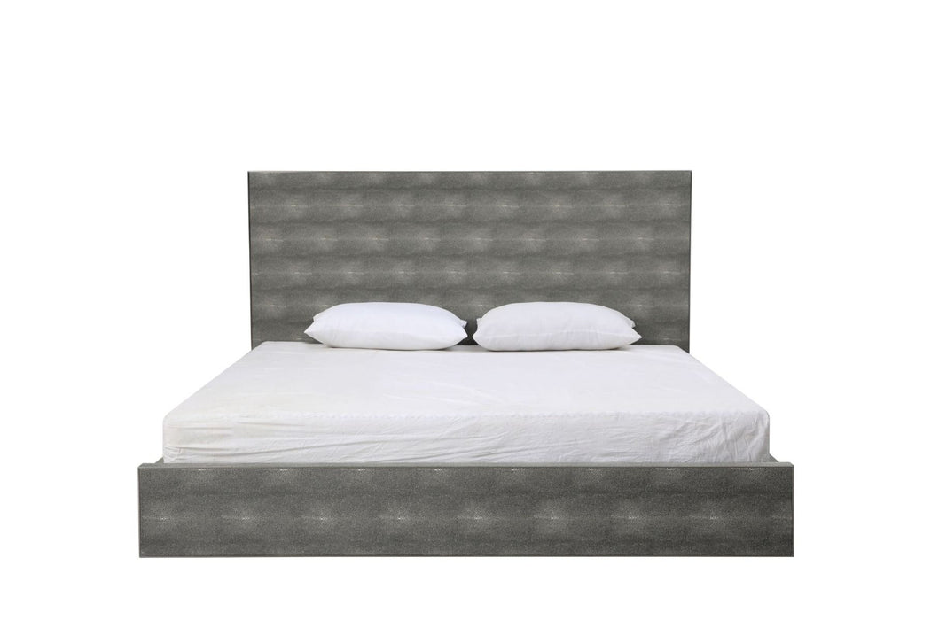 VIG Furniture - Modrest Dynasty Eastern King Modern Shagreen Bedroom Set - VGVCBD2108-XGRY-BED-SET-2