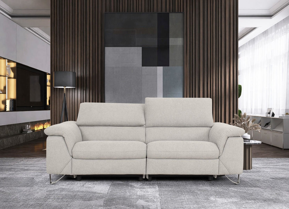 VIG Furniture - Divani Casa Maine Modern Light Grey Fabric Sofa with 2 Electric Recliners - VGKN-E9105-PP - GreatFurnitureDeal