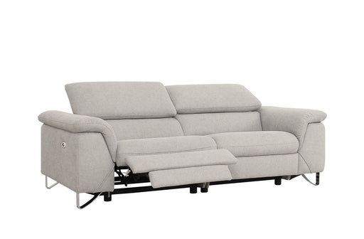 VIG Furniture - Divani Casa Maine Modern Light Grey Fabric Sofa with 2 Electric Recliners - VGKN-E9105-PP - GreatFurnitureDeal