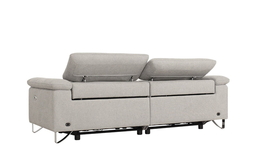 VIG Furniture - Divani Casa Maine Modern Light Grey Fabric Sofa with 2 Electric Recliners - VGKN-E9105-PP