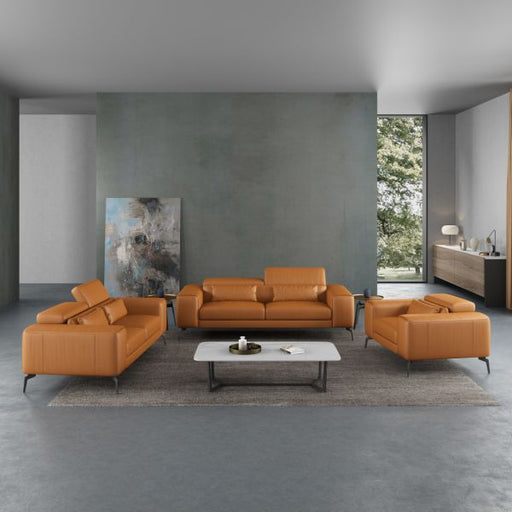 European Furniture - Cavour Loveseat Cognac Italian Leather - EF-12551-L - GreatFurnitureDeal