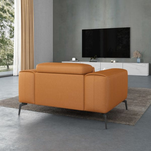 European Furniture - Cavour Chair Cognac Italian Leather - EF-12551-C - GreatFurnitureDeal