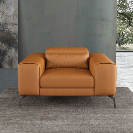 European Furniture - Cavour Chair Cognac Italian Leather - EF-12551-C - GreatFurnitureDeal