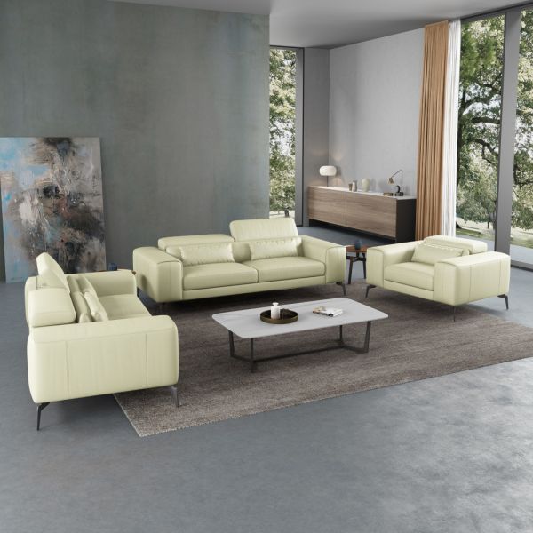European Furniture - Cavour Chair Off White Italian Leather - EF-12552-C - GreatFurnitureDeal