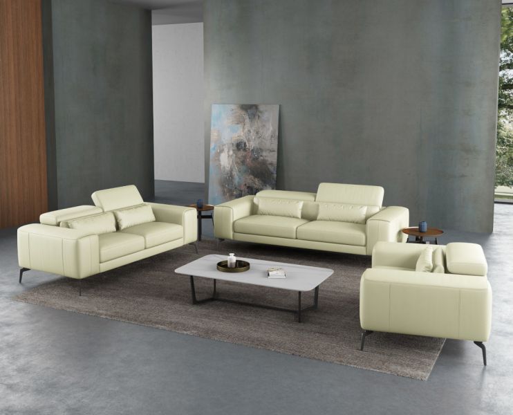 European Furniture - Cavour Chair Off White Italian Leather - EF-12552-C - GreatFurnitureDeal