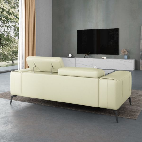 European Furniture - Cavour Chair Off White Italian Leather - EF-12552-C - GreatFurnitureDeal