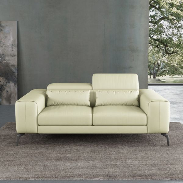 European Furniture - Cavour Chair Off White Italian Leather - EF-12552-C - GreatFurnitureDeal