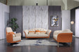 European Furniture - Amalia Sofa Off White-Orange Italian Leather - EF-28040-S - GreatFurnitureDeal