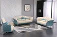 European Furniture - Amalia Loveseat White-Blue Italian Leather - EF-28042-L - GreatFurnitureDeal
