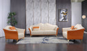 European Furniture - Winston Sofa White-Orange Italian Leather - EF-29050-S - GreatFurnitureDeal