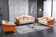 European Furniture - Winston Loveseat White-Orange Italian Leather - EF-29050-L - GreatFurnitureDeal