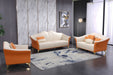European Furniture - Winston Sofa White-Orange Italian Leather - EF-29050-S - GreatFurnitureDeal