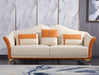 European Furniture - Winston Sofa White-Orange Italian Leather - EF-29050-S - GreatFurnitureDeal