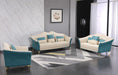 European Furniture - Winston Loveseat White-Blue Italian Leather - EF-29052-L - GreatFurnitureDeal