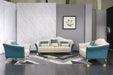 European Furniture - Winston Sofa White-Blue Italian Leather - EF-29052-S - GreatFurnitureDeal