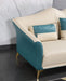 European Furniture - Winston Loveseat White-Blue Italian Leather - EF-29052-L - GreatFurnitureDeal
