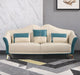 European Furniture - Winston Sofa White-Blue Italian Leather - EF-29052-S - GreatFurnitureDeal