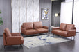 European Furniture - Tratto Loveseat Russet Brown Italian Leather - EF-37455-L - GreatFurnitureDeal