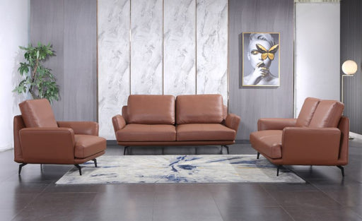 European Furniture - Tratto Chair Russet Brown Italian Leather - EF-37455-C - GreatFurnitureDeal