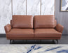 European Furniture - Tratto Loveseat Russet Brown Italian Leather - EF-37455-L - GreatFurnitureDeal