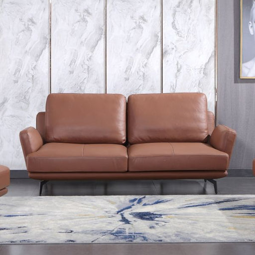 European Furniture - Tratto Sofa Russet Brown Italian Leather - EF-37455-S - GreatFurnitureDeal