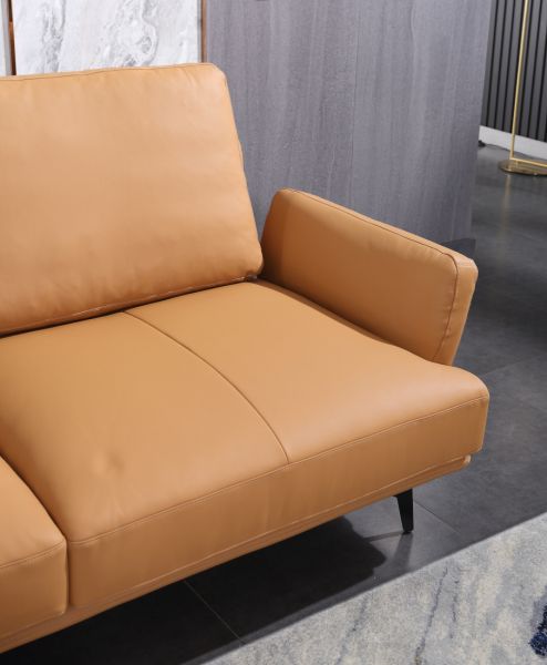 European Furniture - Tratto Sofa Cognac Italian Leather - EF-37457-S - GreatFurnitureDeal