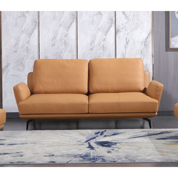 European Furniture - Tratto Sofa Cognac Italian Leather - EF-37457-S - GreatFurnitureDeal