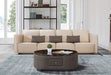 European Furniture - Makassar Oversize Sofa Beige & Taupe Italian Leather - EF-52550-4S - GreatFurnitureDeal
