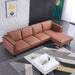 European Furniture - Fidelio Left Facing Sectional Russet Brown Italian Leather - EF-58664R-2RHF - GreatFurnitureDeal