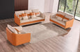 European Furniture - Icaro Loveseat White-Orange Italian Leather - EF-64455-L - GreatFurnitureDeal