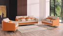 European Furniture - Icaro Loveseat White-Orange Italian Leather - EF-64455-L - GreatFurnitureDeal