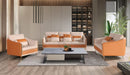 European Furniture - Icaro Loveseat White-Orange Italian Leather - EF-64455-L - GreatFurnitureDeal