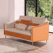 European Furniture - Icaro Loveseat White-Orange Italian Leather - EF-64455-L - GreatFurnitureDeal
