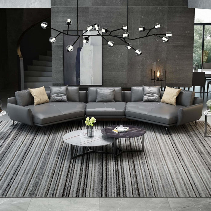 European Furniture - Venere 5 Seater Sectional in Smokey Grey - 65552-5S - GreatFurnitureDeal