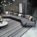 European Furniture - Venere Mansion Sectional Gray Italian Leather - EF-65553-6S - GreatFurnitureDeal