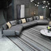 European Furniture - Venere Mansion Sectional Gray Italian Leather - EF-65553-6S - GreatFurnitureDeal