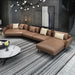 European Furniture - Santiago Italian Russet Brown Leather RHF Sectional - EF-83540R-3RHF - GreatFurnitureDeal