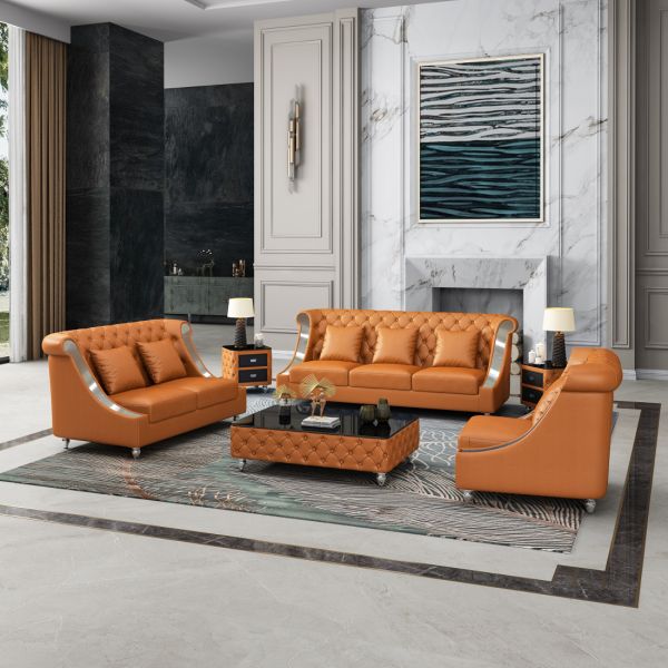 European Furniture - Mayfair Side Table Cognac Color - EF-90282-ET - GreatFurnitureDeal