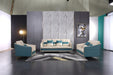 European Furniture - Icaro Loveseat White-Blue Italian Leather - EF-64457-L - GreatFurnitureDeal