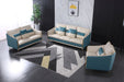 European Furniture - Icaro Loveseat White-Blue Italian Leather - EF-64457-L - GreatFurnitureDeal