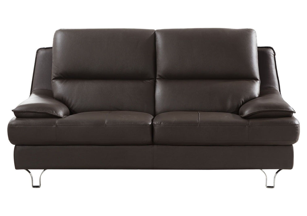 American Eagle Furniture - EK-B109 Dark Chocolate Genuine Leather Loveseat - EK-B109-DC-LS
