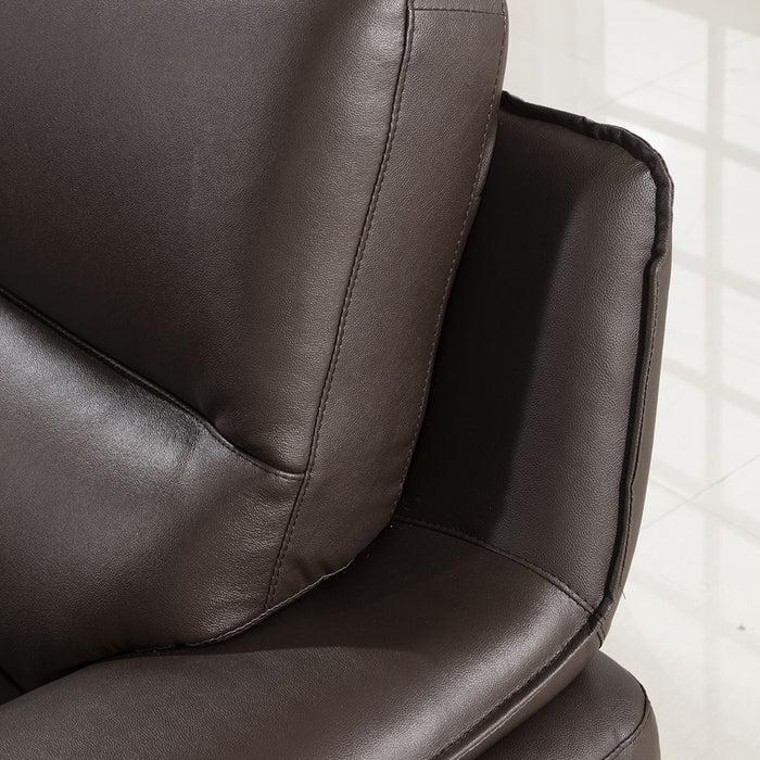 American Eagle Furniture - EK-B109 Dark Chocolate Genuine Leather Chair (EK9109) - EK-B109-DC-CHR