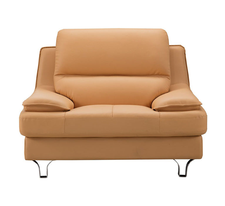 American Eagle Furniture - EK-B109 Yellow Genuine Leather Chair - EK-B109-YO-CHR