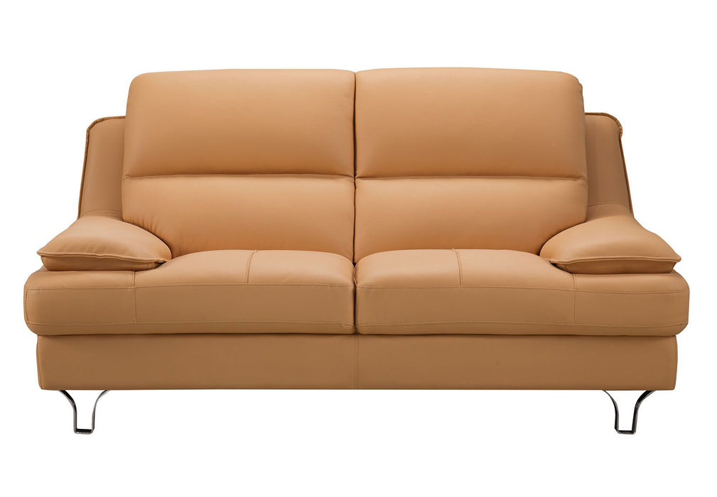 American Eagle Furniture - EK-B109 Yellow Genuine Leather Loveseat - EK-B109-YO-LS