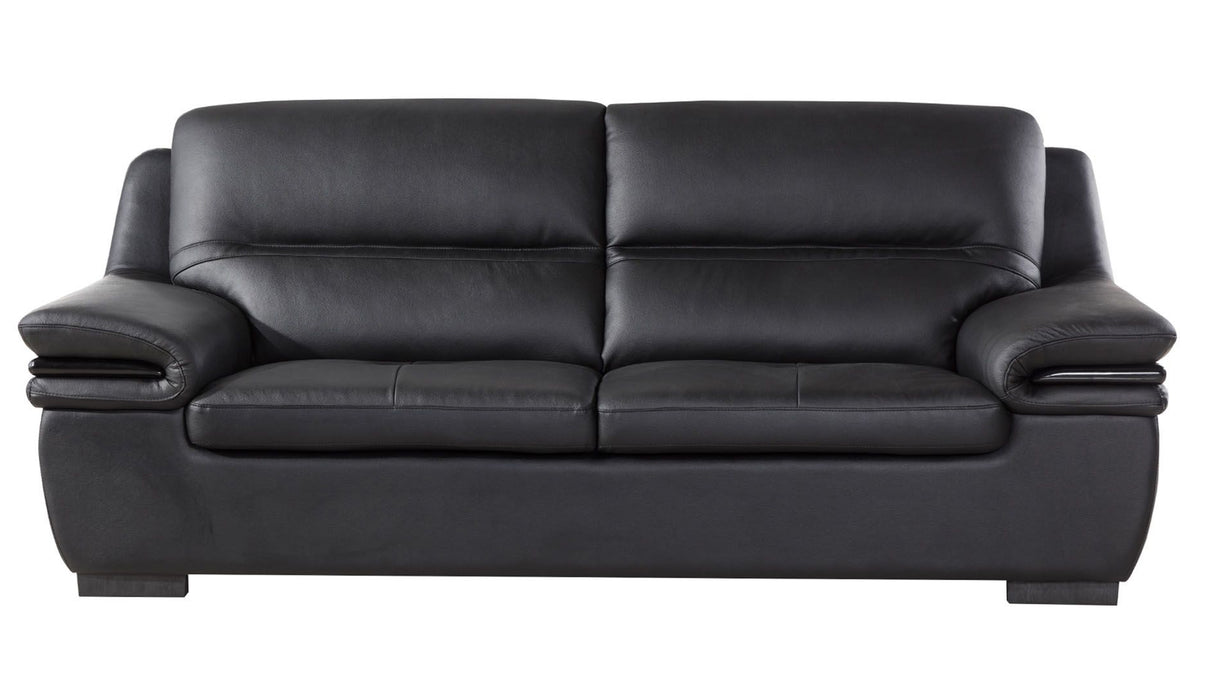 American Eagle Furniture - EK-B113 Black Genuine Leather Sofa - EK-B113-BK-SF - GreatFurnitureDeal