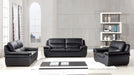 American Eagle Furniture - EK-B113 Black Genuine Leather 3 Piece Living Room Set - EK-B113-BK - SLC - GreatFurnitureDeal