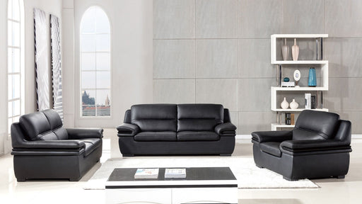 American Eagle Furniture - EK-B113 Black Genuine Leather 2 Piece Sofa Set - EK-B113-BK - SL - GreatFurnitureDeal