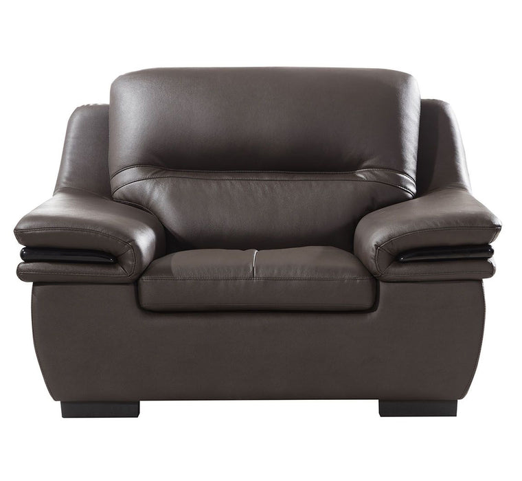 American Eagle Furniture - EK-B113 Dark Chocolate Genuine Leather Chair - EK-B113-DC-CHR