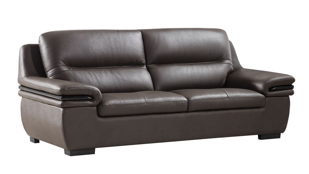 American Eagle Furniture - EK-B113 Dark Chocolate Genuine Leather Sofa - EK-B113-DC-SF