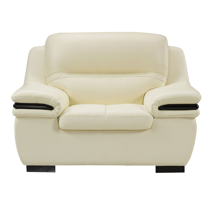 American Eagle Furniture - EK-B113 Ivory Genuine Leather Chair - EK-B113-IV-CHR